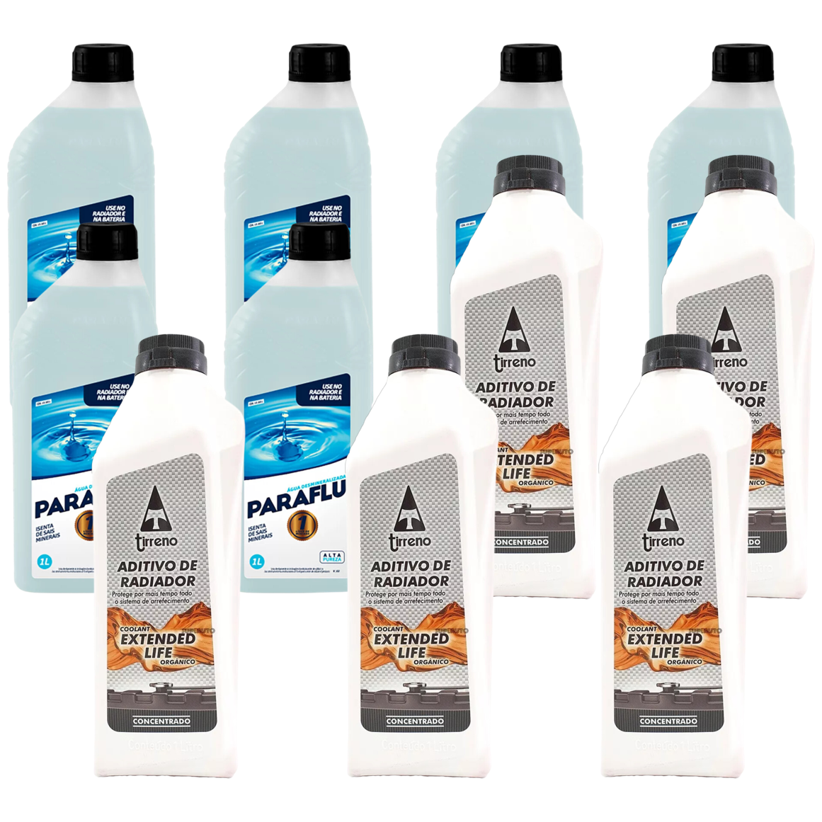Kit 11 Litros com 5L Aditivo Radiador Laranja + 6L Água - Paraflu/Tirreno - 10-3031/FLU/DS/712