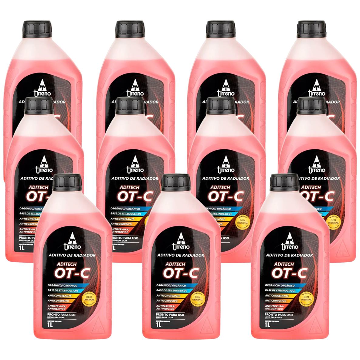 Kit 11 Litros Aditivo Radiador Pronto Para Uso Tirreno Orgânico OT-C Laranja