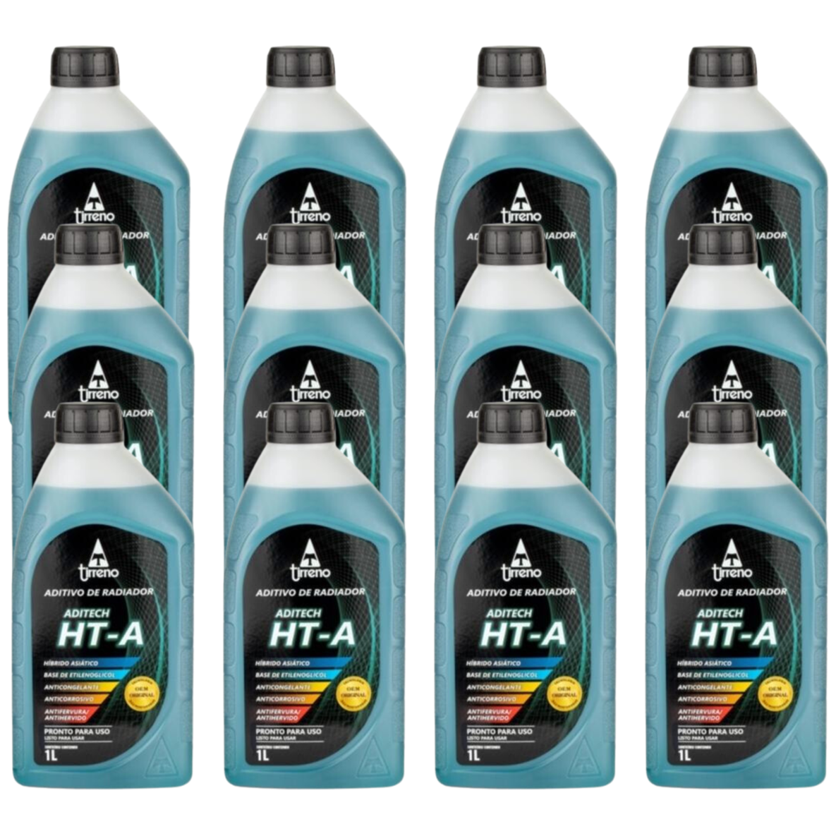 Kit 12 Litros Aditivo Radiador Azul Pronto para Uso - Tirreno - FLU/DS/272FU1