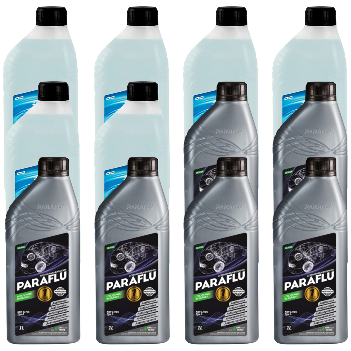Kit 12 Litros com 6L Aditivo Radiador Verde + 6L Água - Paraflu - 10-3007/10-3031