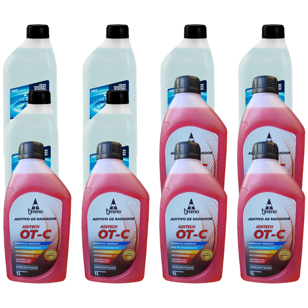 Kit 12 Litros com 6L Aditivo Radiador Laranja + 6L Água - Paraflu/Tirreno - 10-3031/FLU/DS/303FU1