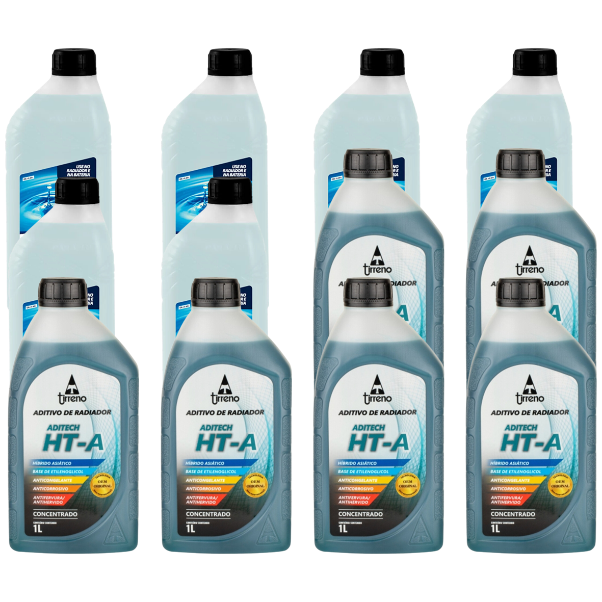 Kit 12 Litros com 6L Aditivo Radiador Azul + 6L Água - Paraflu/Tirreno - 10-3031/FLU/DS/271FU1