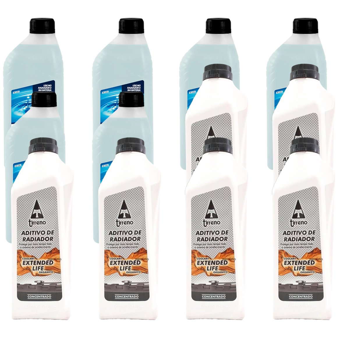Kit 12 Litros com 6L Aditivo Radiador Laranja + 6L Água - Paraflu/Tirreno - 10-3031/FLU/DS/712