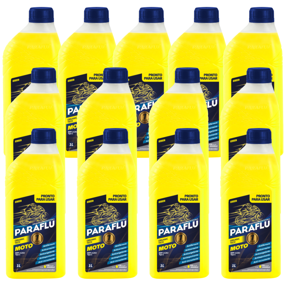 Kit 13 Litros Aditivo Radiador Amarelo Moto Pronto para Uso - Paraflu - 10-3037