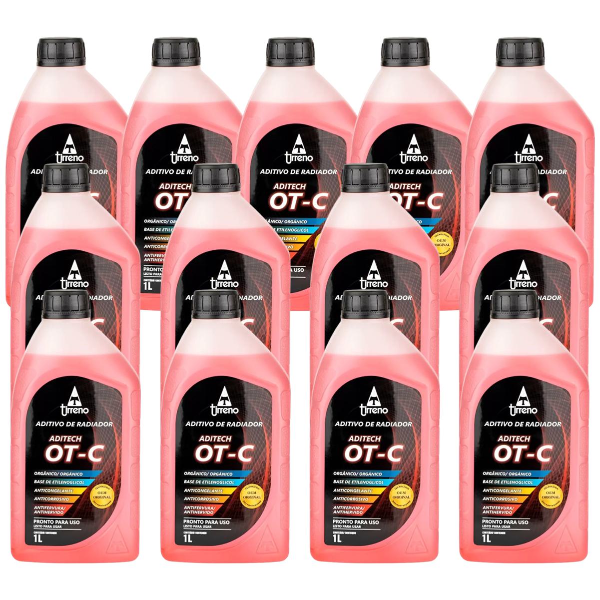 Kit 13 Litros Aditivo Radiador Pronto Para Uso Tirreno Orgânico OT-C Laranja