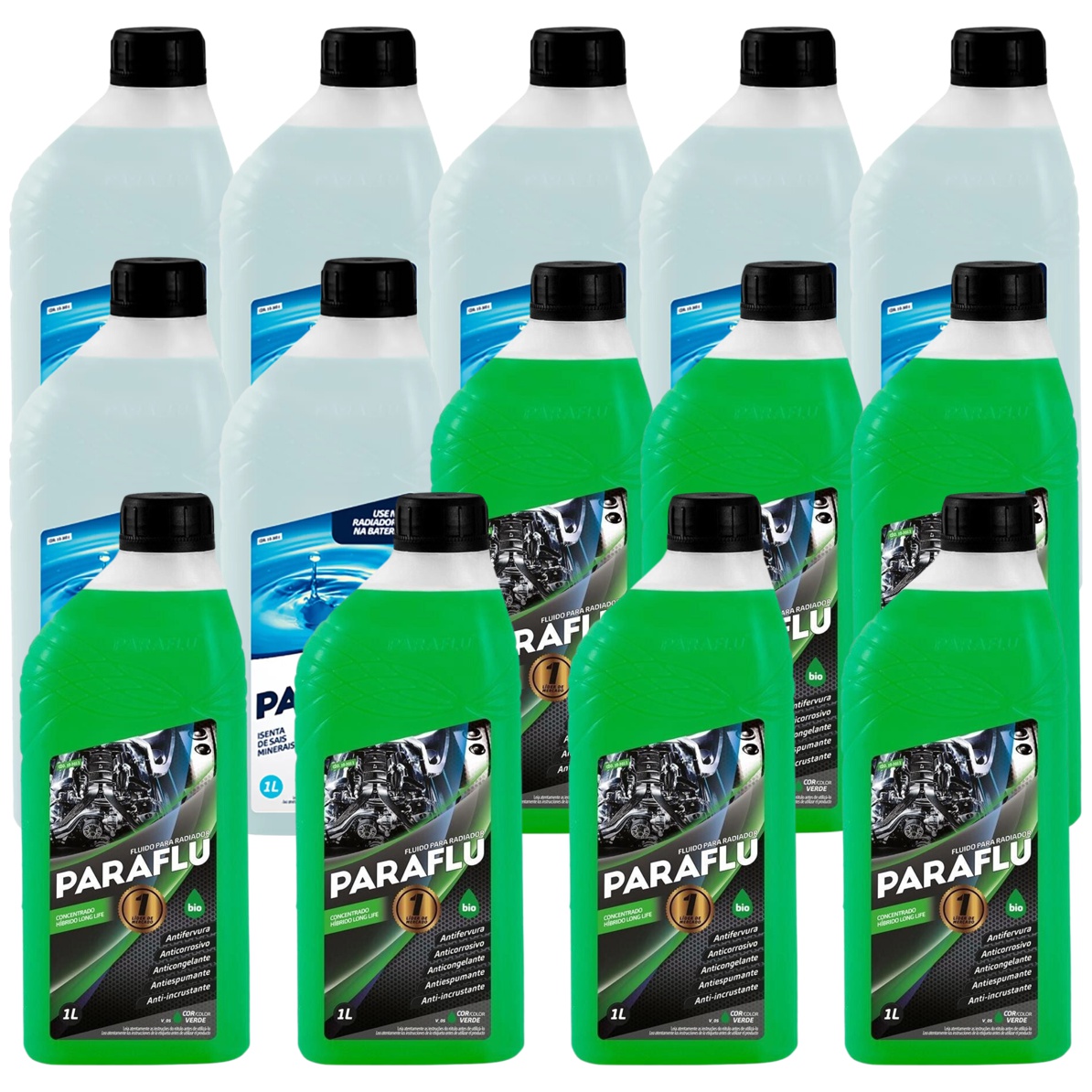 Kit 14 Litros com 7L Aditivo Radiador Verde + 7L Água - Paraflu - 10-3013/10-3031