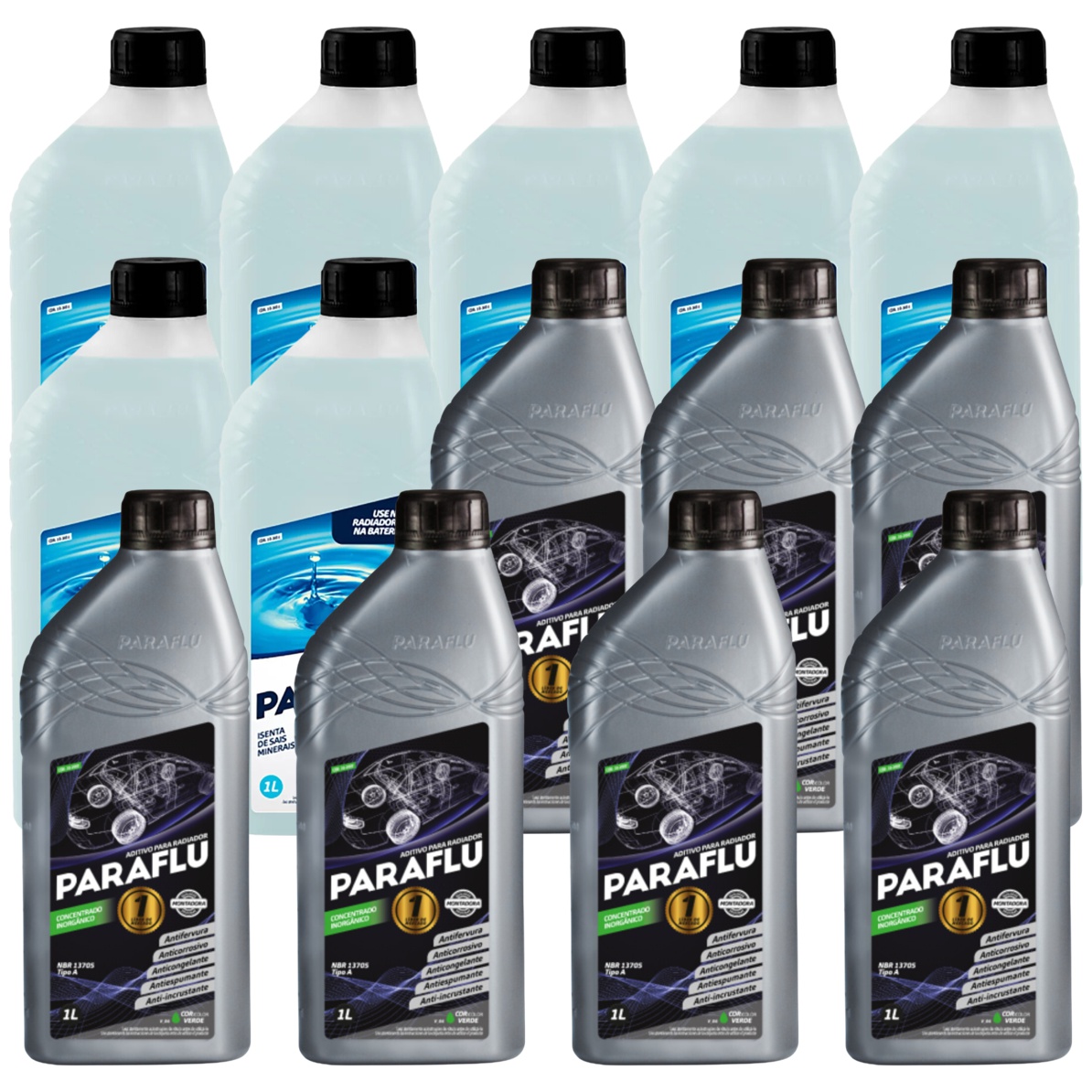Kit 14 Litros com 7L Aditivo Radiador Verde + 7L Água - Paraflu - 10-3007/10-3031