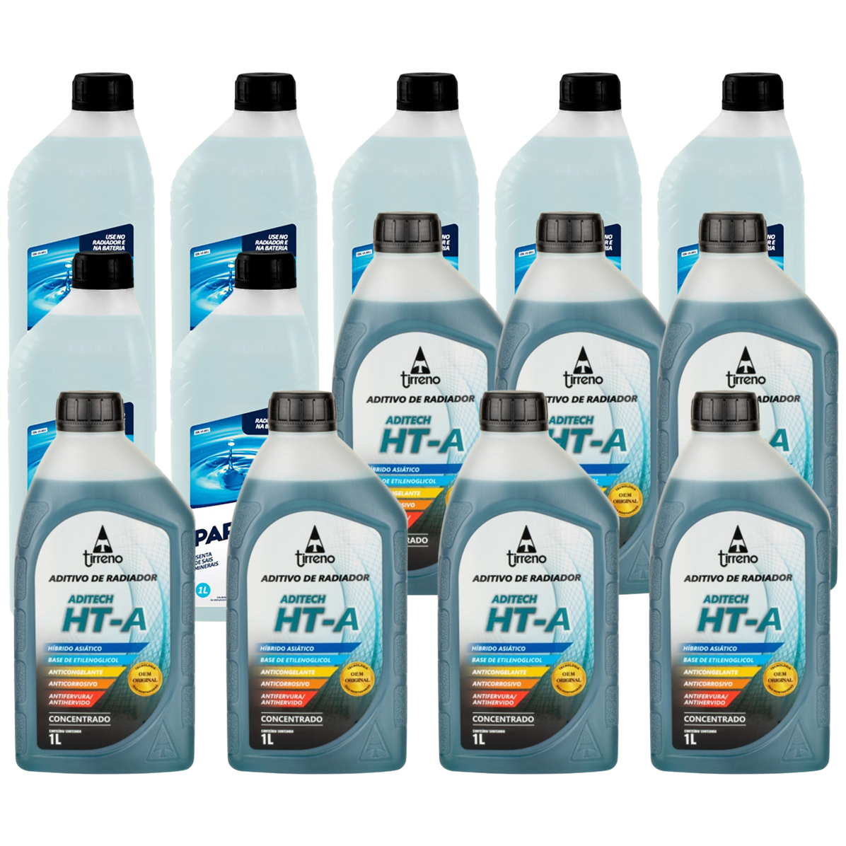 Kit 14 Litros com 7L Aditivo Radiador Azul + 7L Água - Paraflu/Tirreno - 10-3031/FLU/DS/271FU1