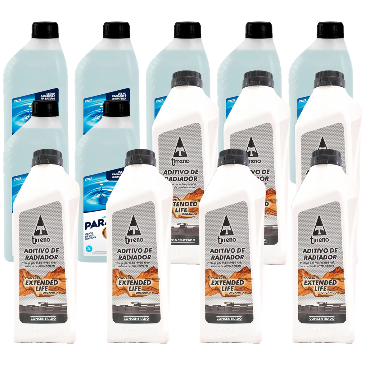 Kit 14 Litros com 7L Aditivo Radiador Laranja + 7L Água - Paraflu/Tirreno - 10-3031/FLU/DS/712