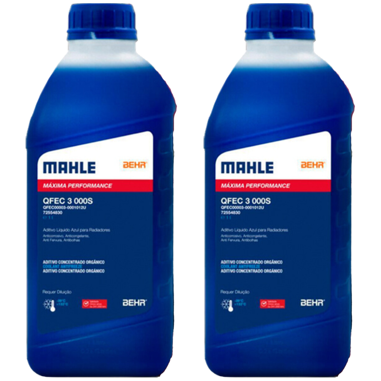Kit 2 Litros Aditivo Radiador Concentrado Azul Mahle Berh
