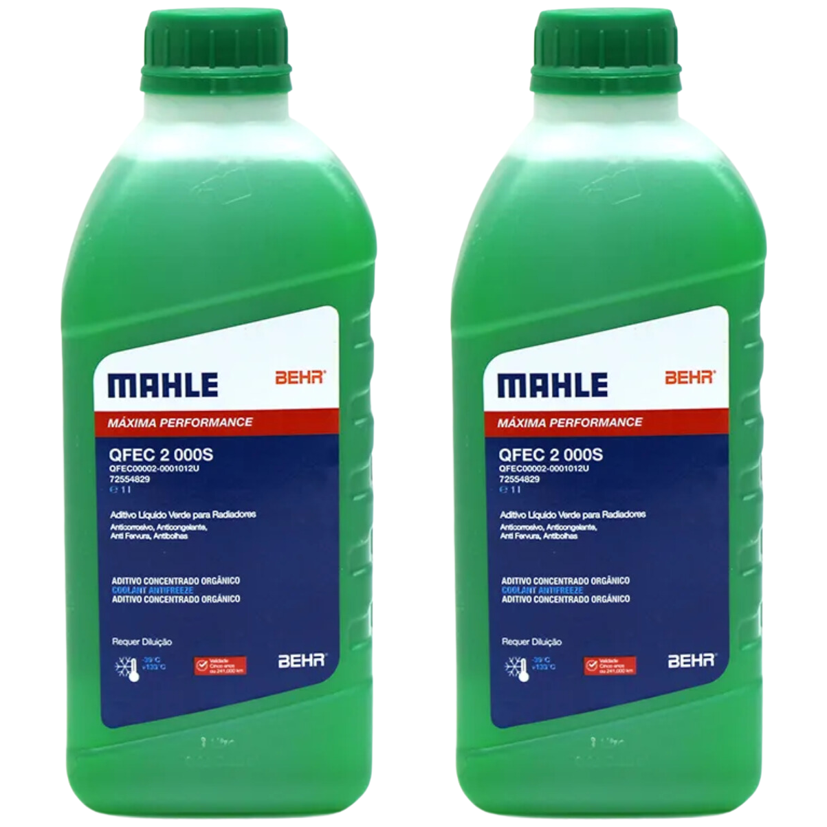Kit 2 Litros Aditivo Radiador Concentrado Verde Mahle Berh