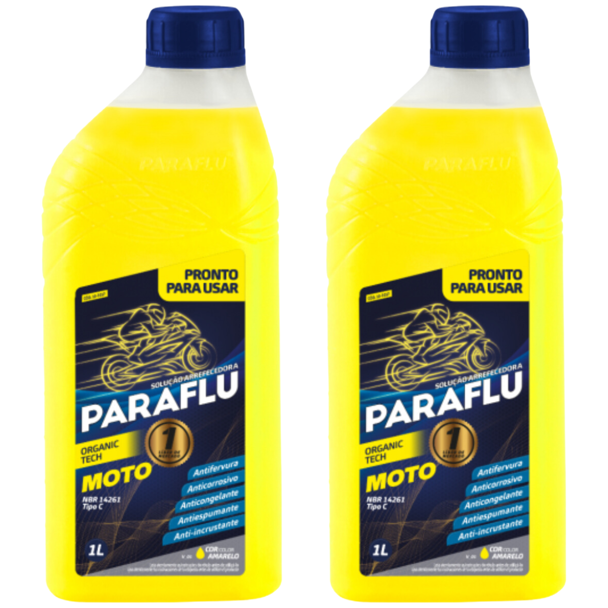 Kit 2 Litros Aditivo Radiador Amarelo Moto Pronto para Uso - Paraflu - 10-3037