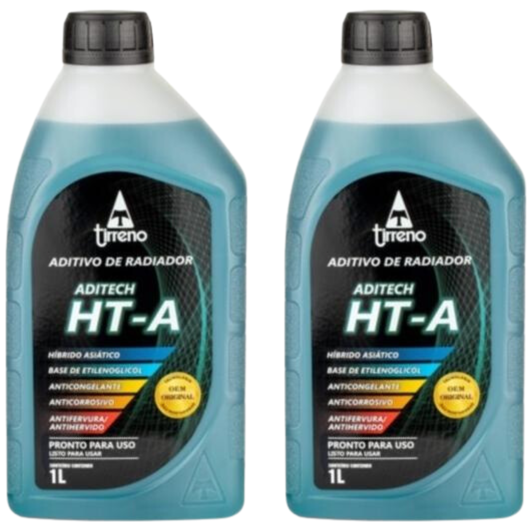 Kit 2 Litros Aditivo Radiador Azul Pronto para Uso - Tirreno - FLU/DS/272FU1