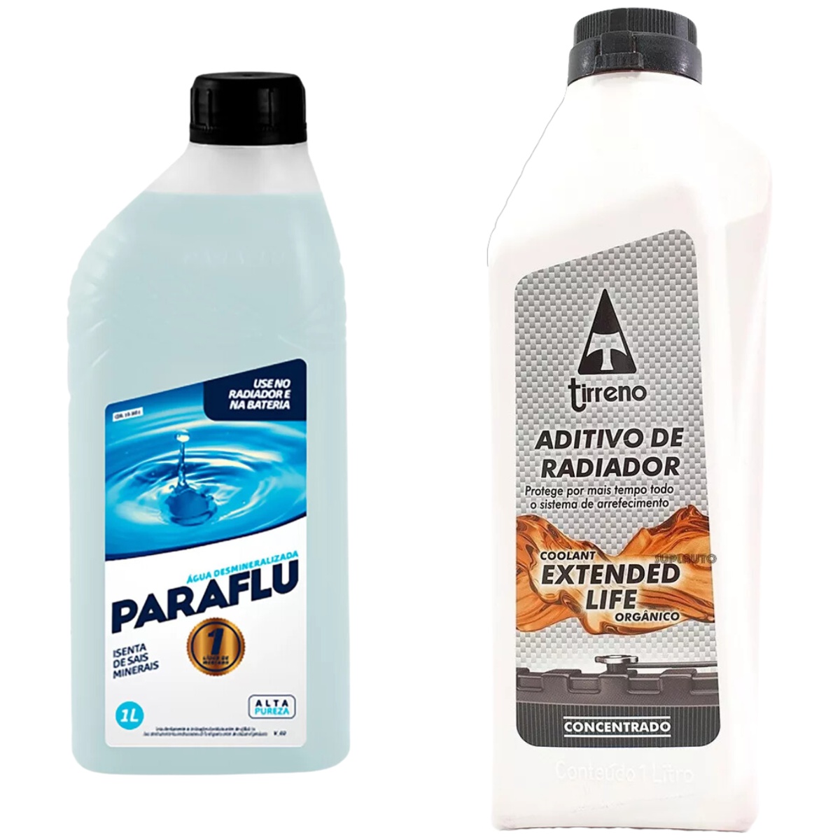 Kit 2 Litros com 1L Aditivo Radiador Laranja + 1L Água - Paraflu/Tirreno - 10-3031/FLU/DS/712