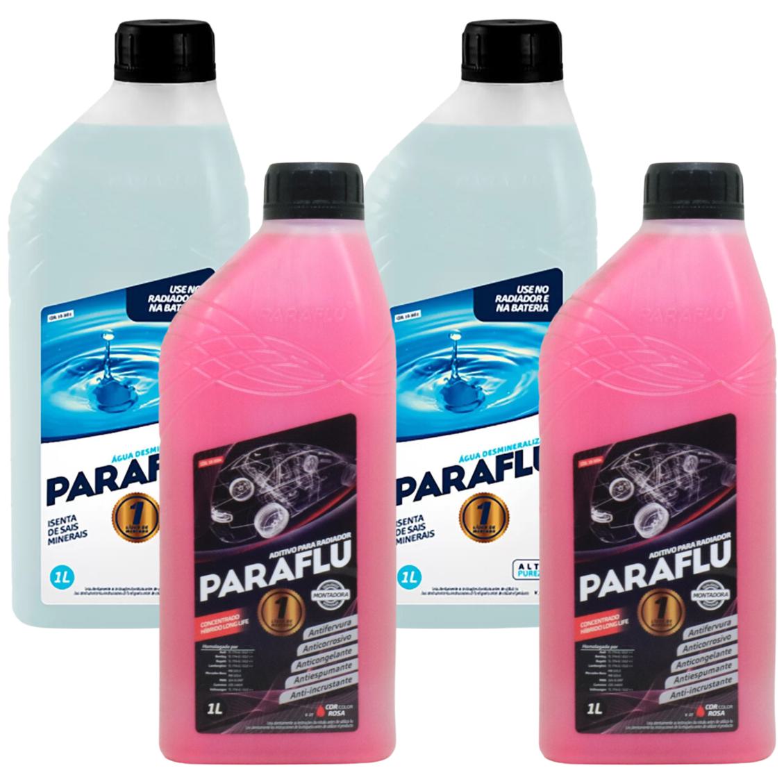 Kit 2L Aditivo Radiador Concentrado + 2L Água Desmineralizada - Paraflu - 10-3031 / 10-3054