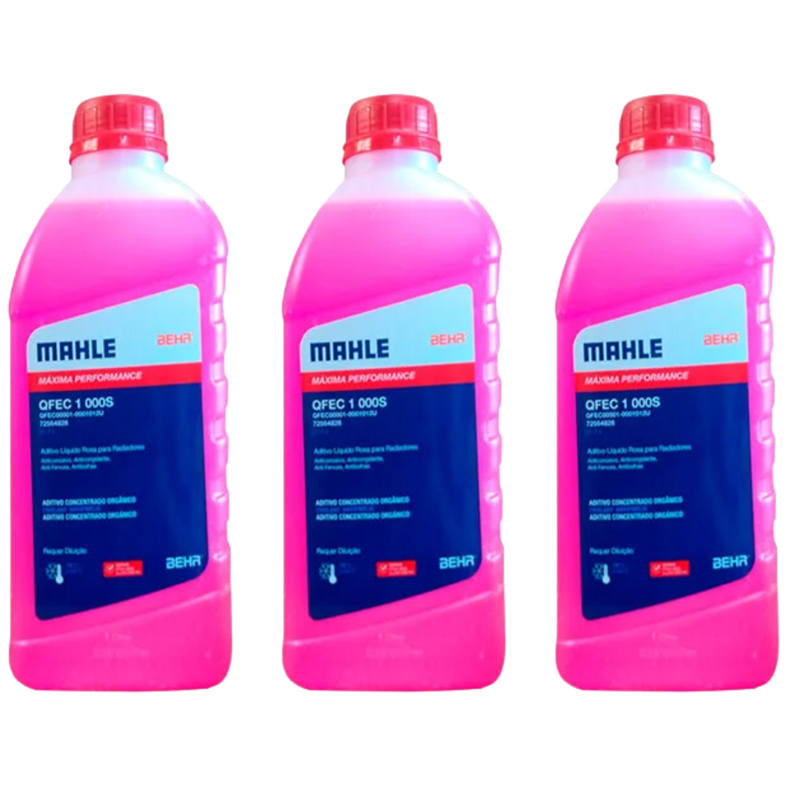 Kit 3 Litros Aditivo Radiador Concentrado Rosa Mahle Berh