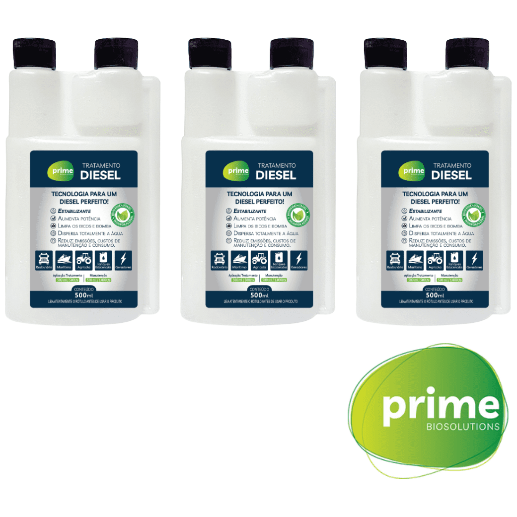 Kit 3 Uni Aditivo De Tratamento Para Diesel Prime Biosolutions