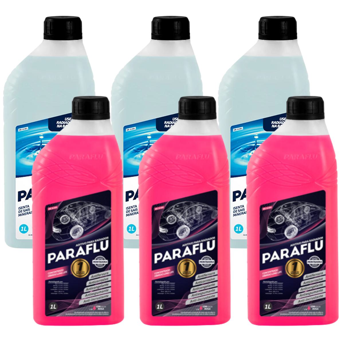 Kit 3L Aditivo Radiador Concentrado + 3L Água Desmineralizada - Paraflu - 10-3031 / 10-3056