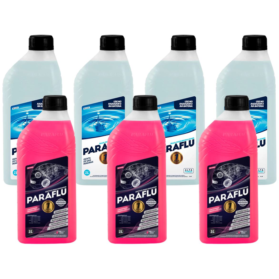 Kit 3L Aditivo Radiador Concentrado + 4L Água Desmineralizada - Paraflu - 10-3031 / 10-3056