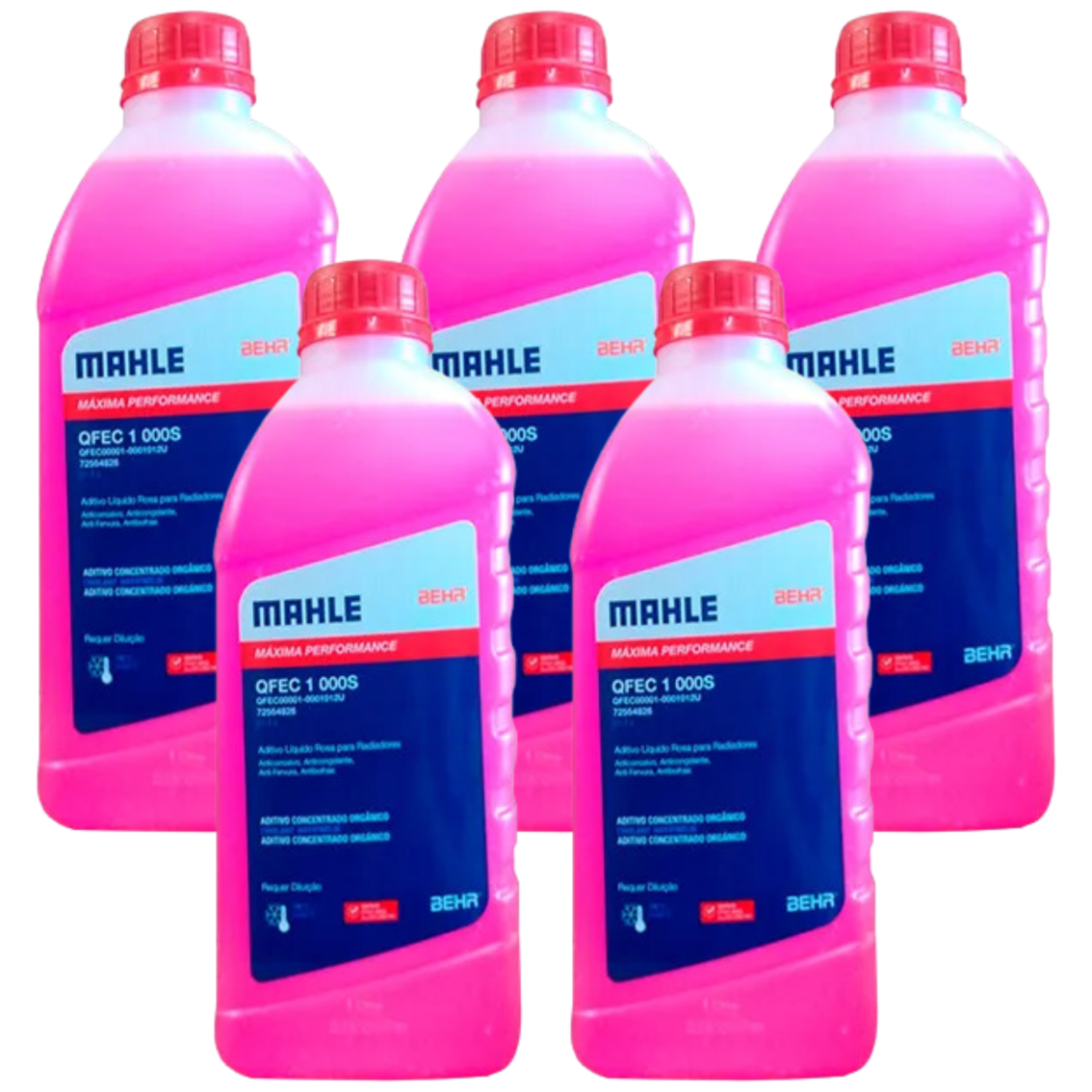 Kit 5 Litros Aditivo Radiador Concentrado Rosa Mahle Berh