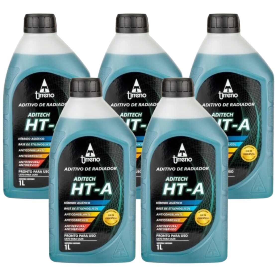 Kit 5 Litros Aditivo Radiador Azul Pronto para Uso - Tirreno - FLU/DS/272FU1