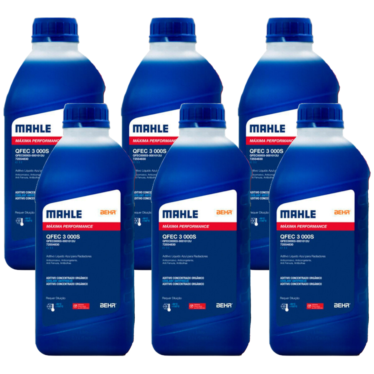 Kit 6 Litros Aditivo Radiador Concentrado Azul Mahle Berh