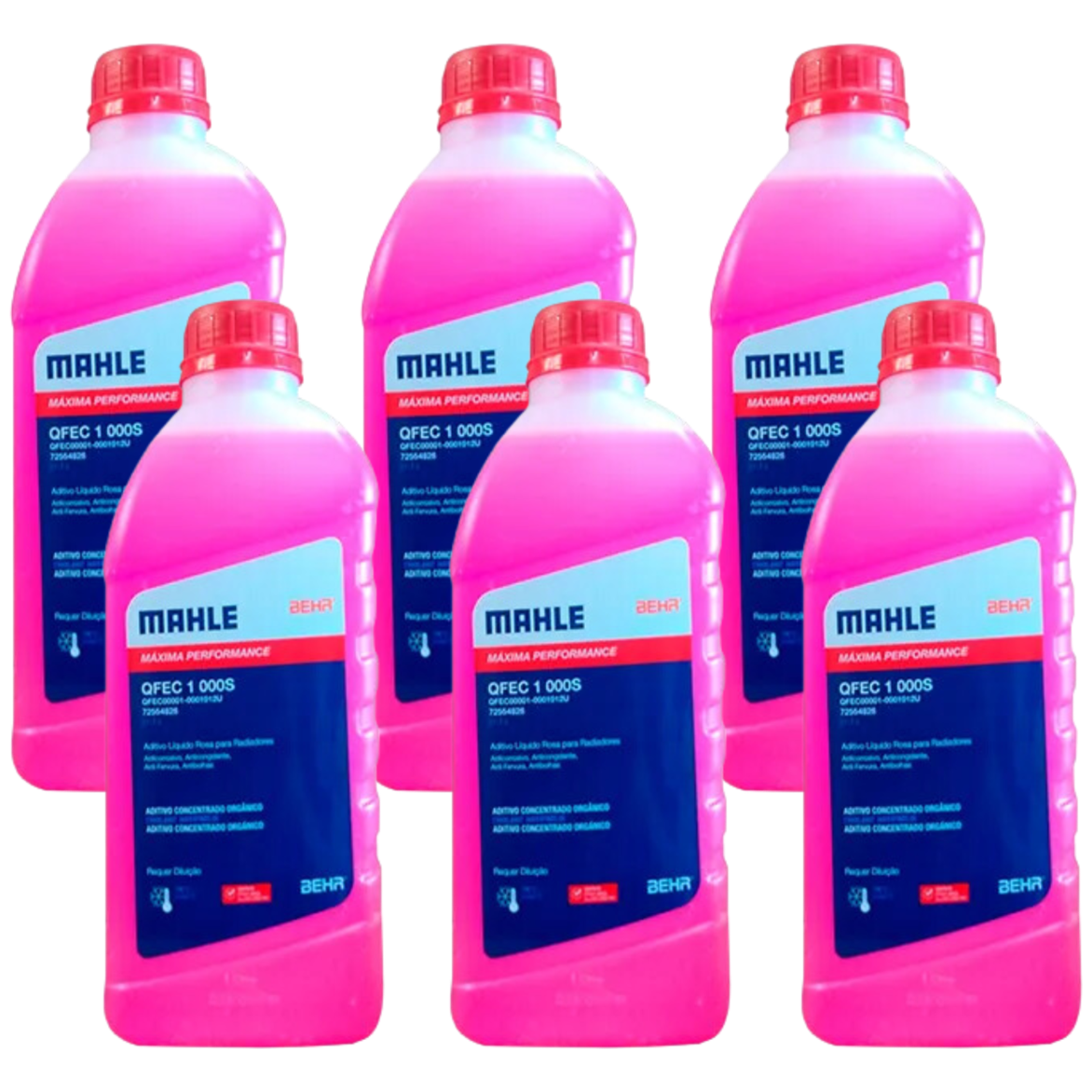Kit 6 Litros Aditivo Radiador Concentrado Rosa Mahle Berh