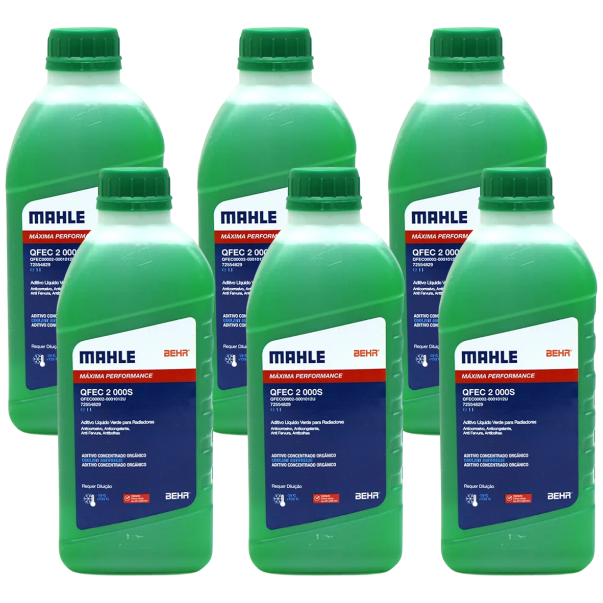 Kit 6 Litros Aditivo Radiador Concentrado Verde Mahle Berh