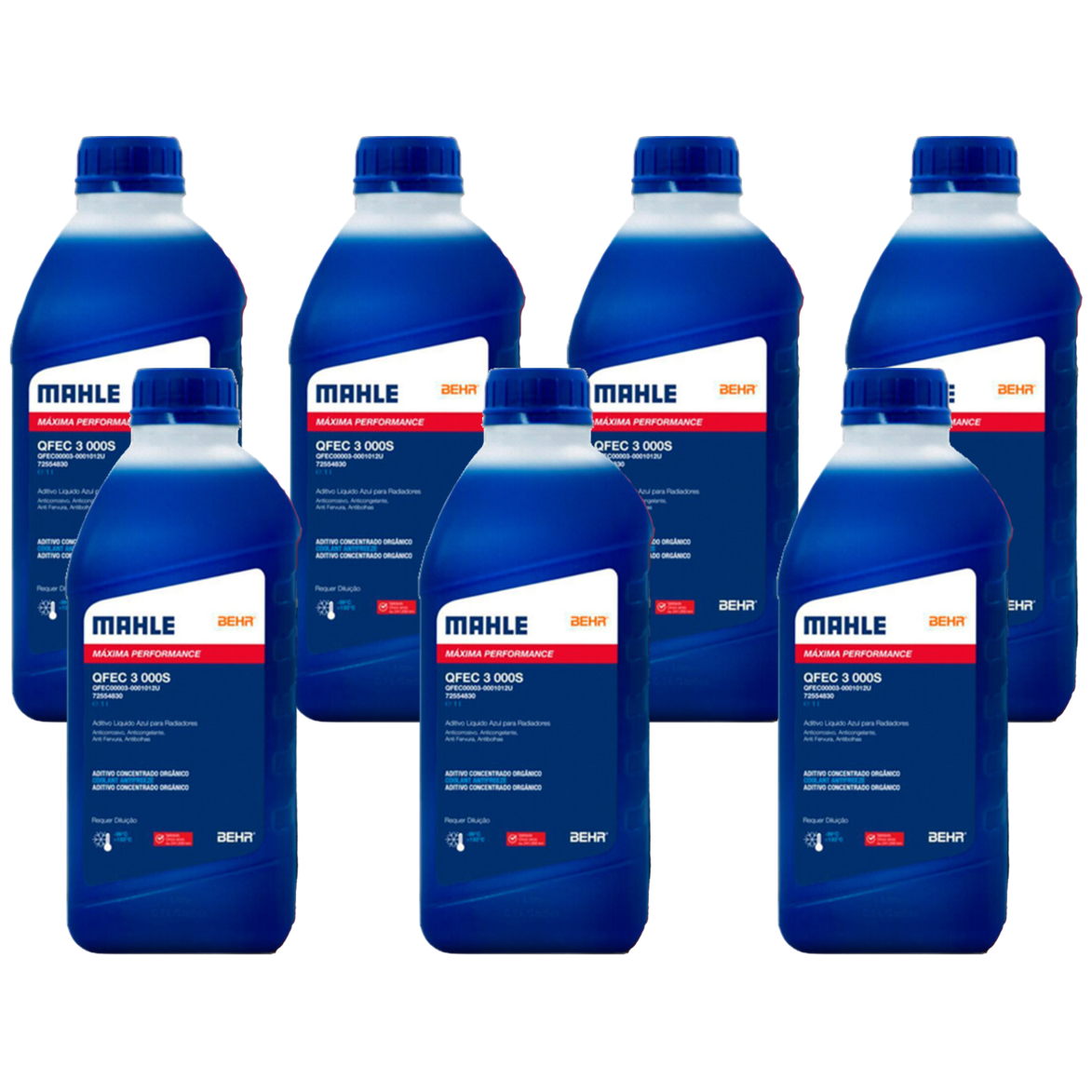 Kit 7 Litros Aditivo Radiador Concentrado Azul Mahle Berh