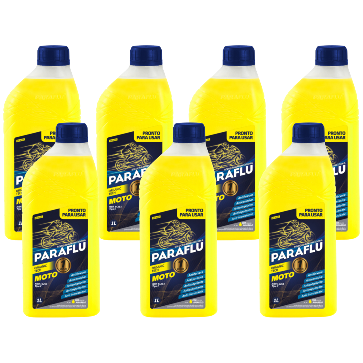 Kit 7 Litros Aditivo Radiador Amarelo Moto Pronto para Uso - Paraflu - 10-3037