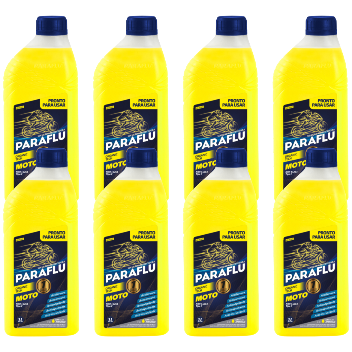 Kit 8 Litros Aditivo Radiador Amarelo Moto Pronto para Uso - Paraflu - 10-3037