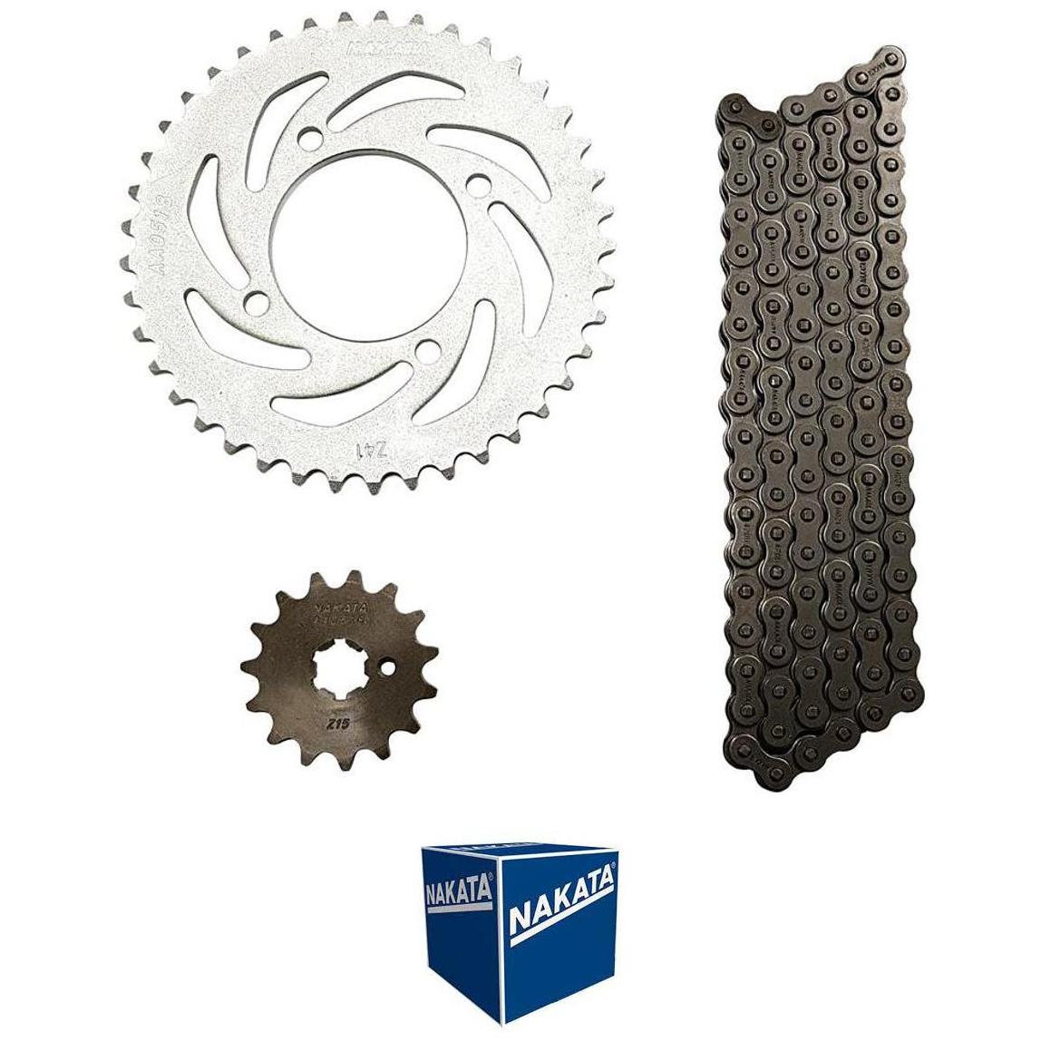 Kit da Coroa Pinhão e Corrente 41 15mm para Yamaha Crypton T115 - Nakata - TM10230