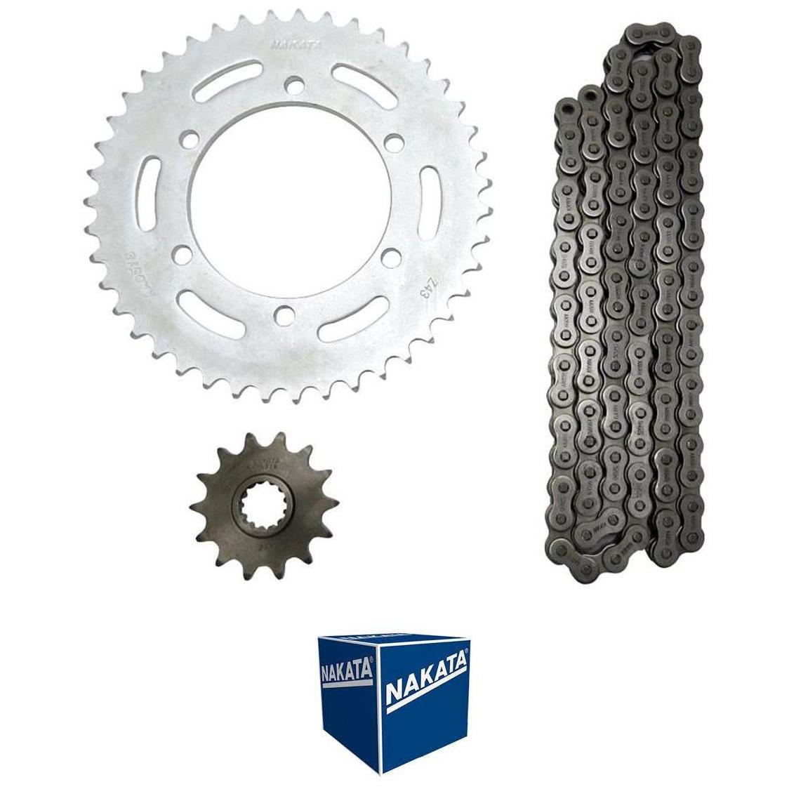 Kit da Coroa Pinhão e Corrente 43 14mm para Kawasaki NINJA 250R - Nakata - TM10700R