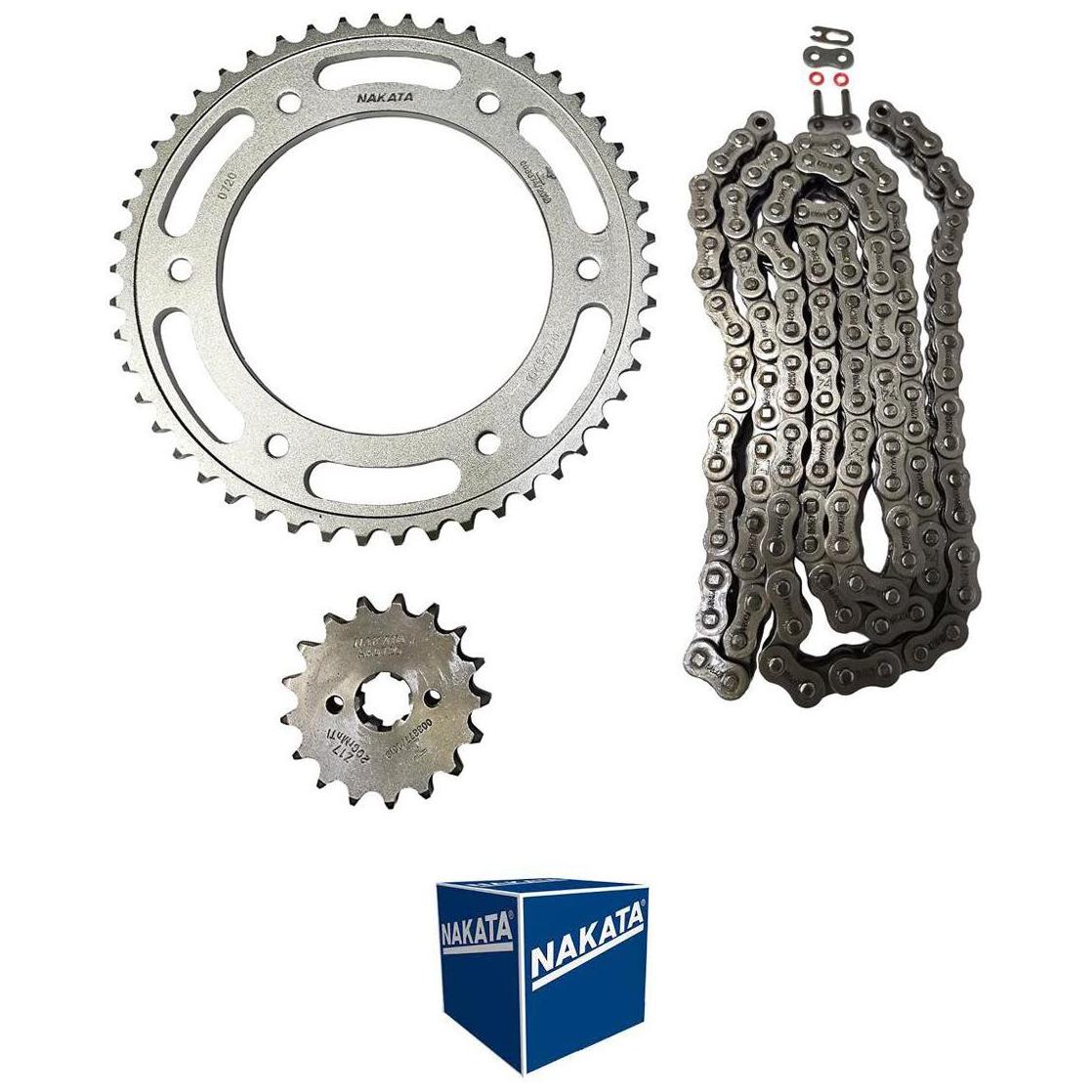 Kit da Coroa Pinhão e Corrente para Honda NXR 150 BROS - Nakata - TM10130R