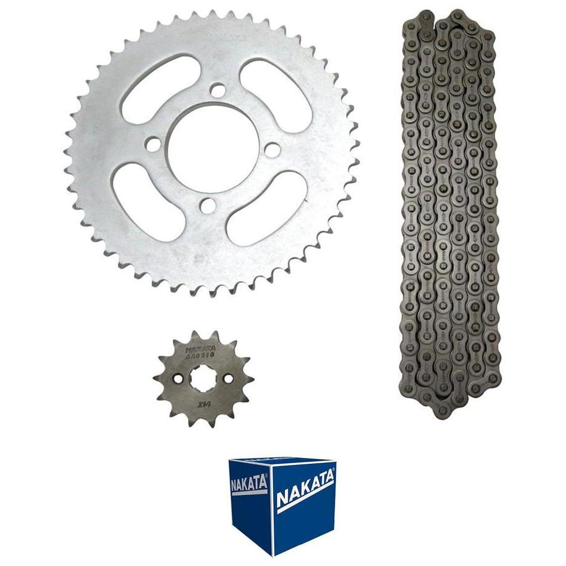 Kit da Coroa Pinhão e Corrente para Yamaha XTZ 125 - Nakata - TM10215