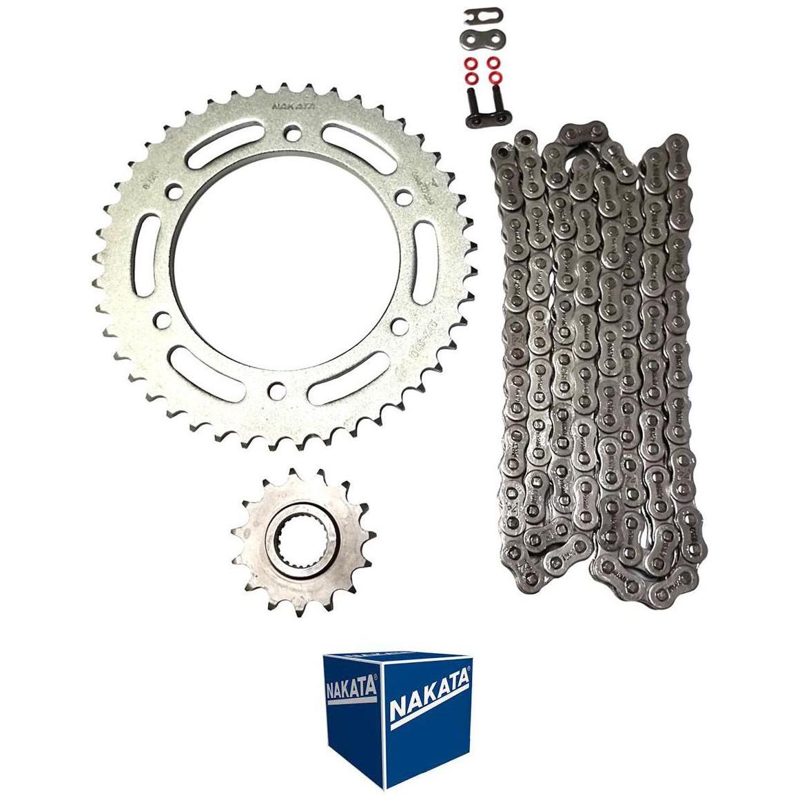 Kit da Coroa Pinhão e Corrente para Yamaha YS 250 FAZER - Nakata - TM10255R