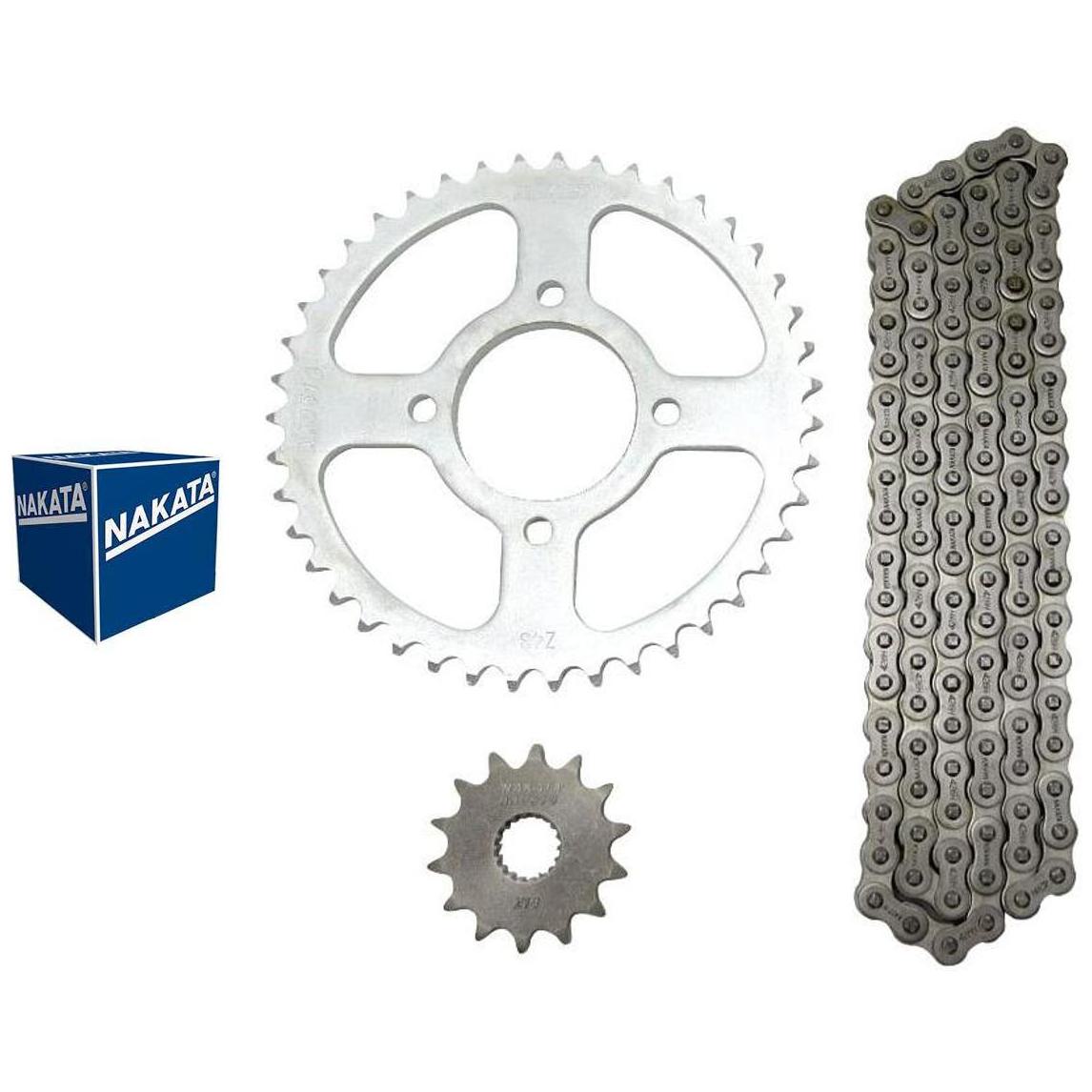 Kit da Coroa Pinhão e Corrente para Suzuki Intruder 125 e YES 125 - Nakata - TM10300
