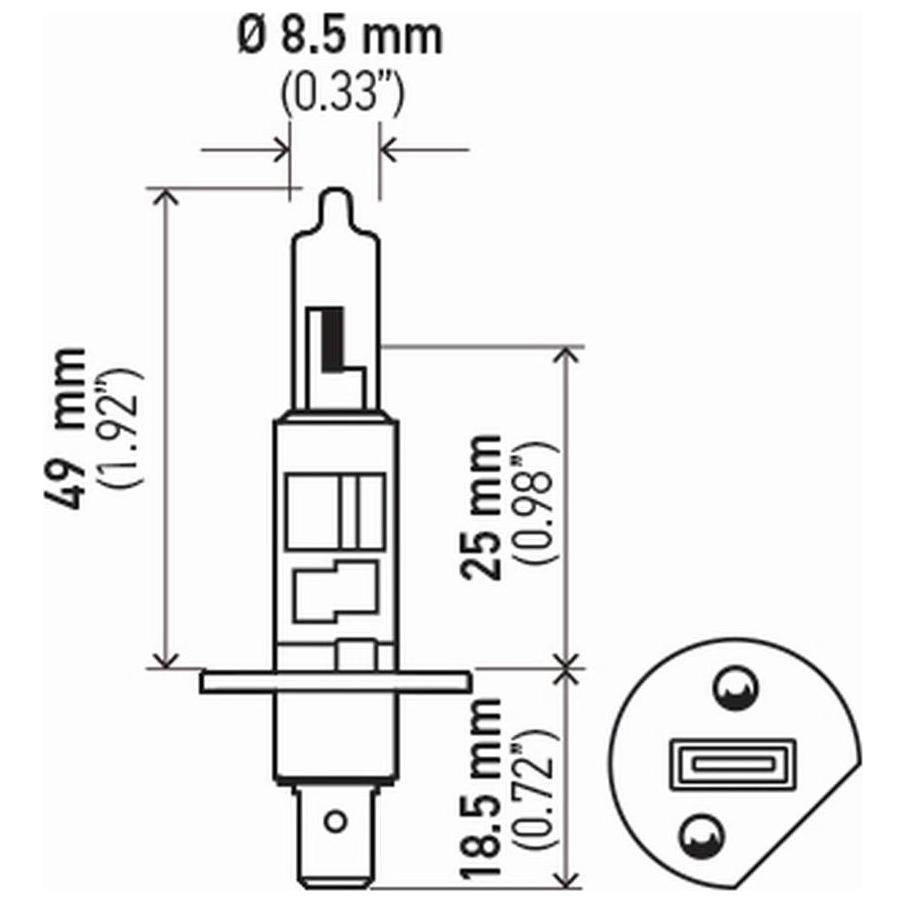 Lâmpada Halógena 12V 55W 3200K - Hella - H1