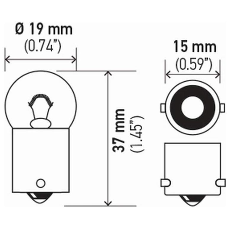 10 Lâmpadas Halógena Pingo Amarela 12V 5W - Hella - 5007