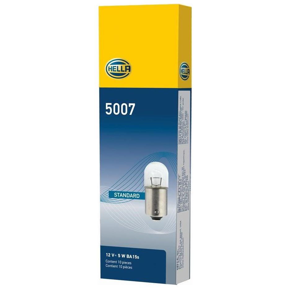 10 Lâmpadas Halógena Pingo Amarela 12V 5W - Hella - 5007