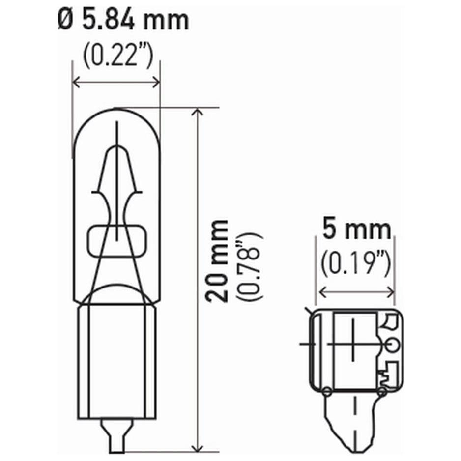 10 Lâmpadas Miniatura Amarela 12V 1,2W - Hella - 2721