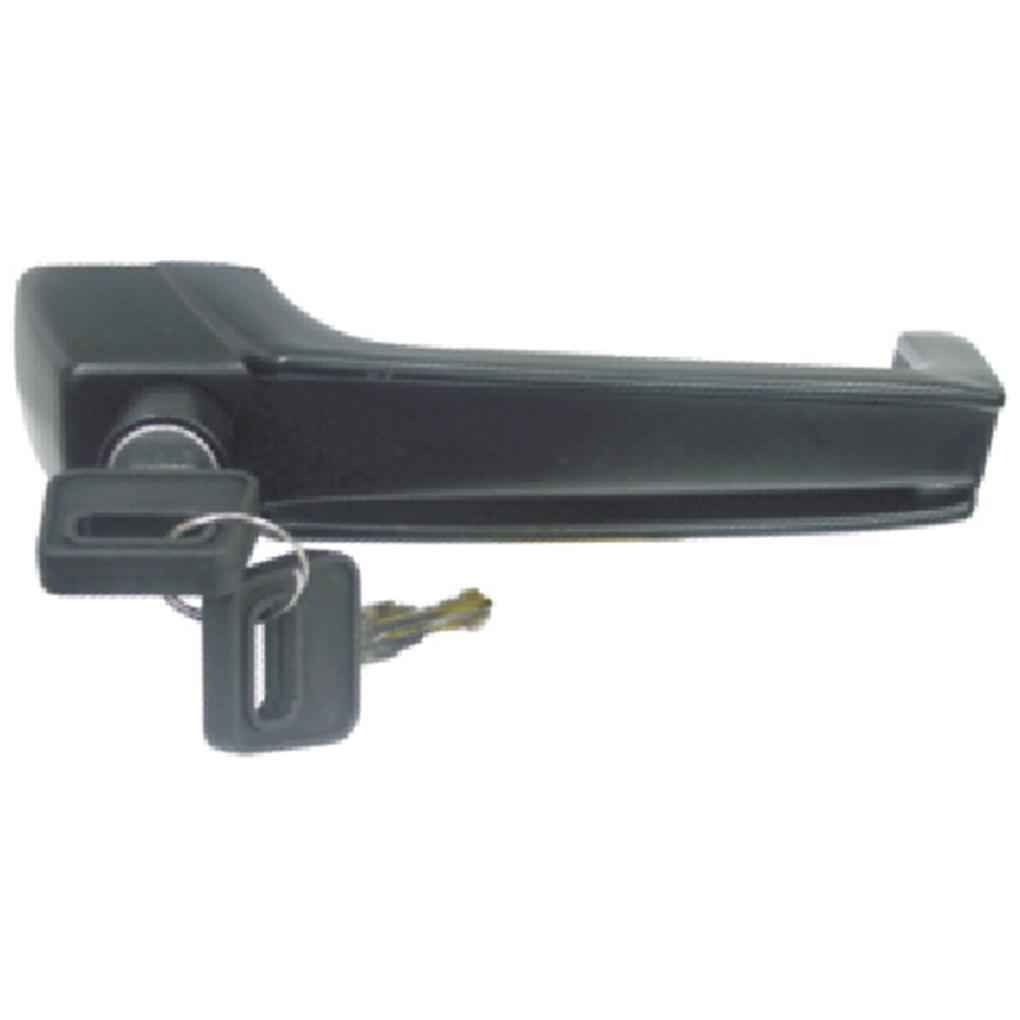 Maçaneta Externa C/ Botão - Porta Dianteira - Direito - Preto - C/Chave - Universal - 71900