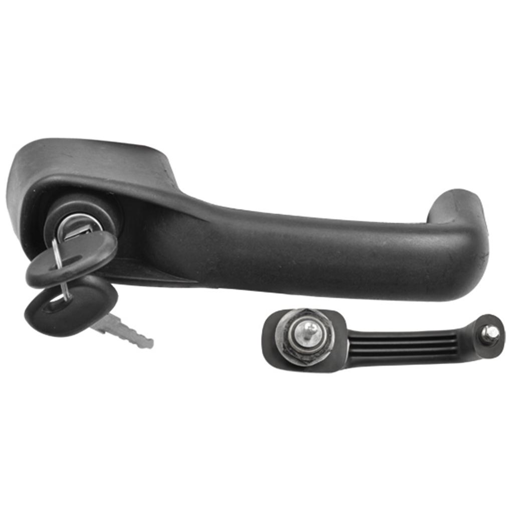 Maçaneta Externa - Tipo Pino - C/ Porca de Fixação - Preto - C/Chave - Universal - 60687