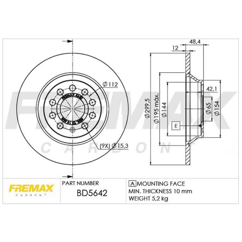 Par de Discos de Freio Sólido Traseiro para Sistema Teves - Fremax - BD5642