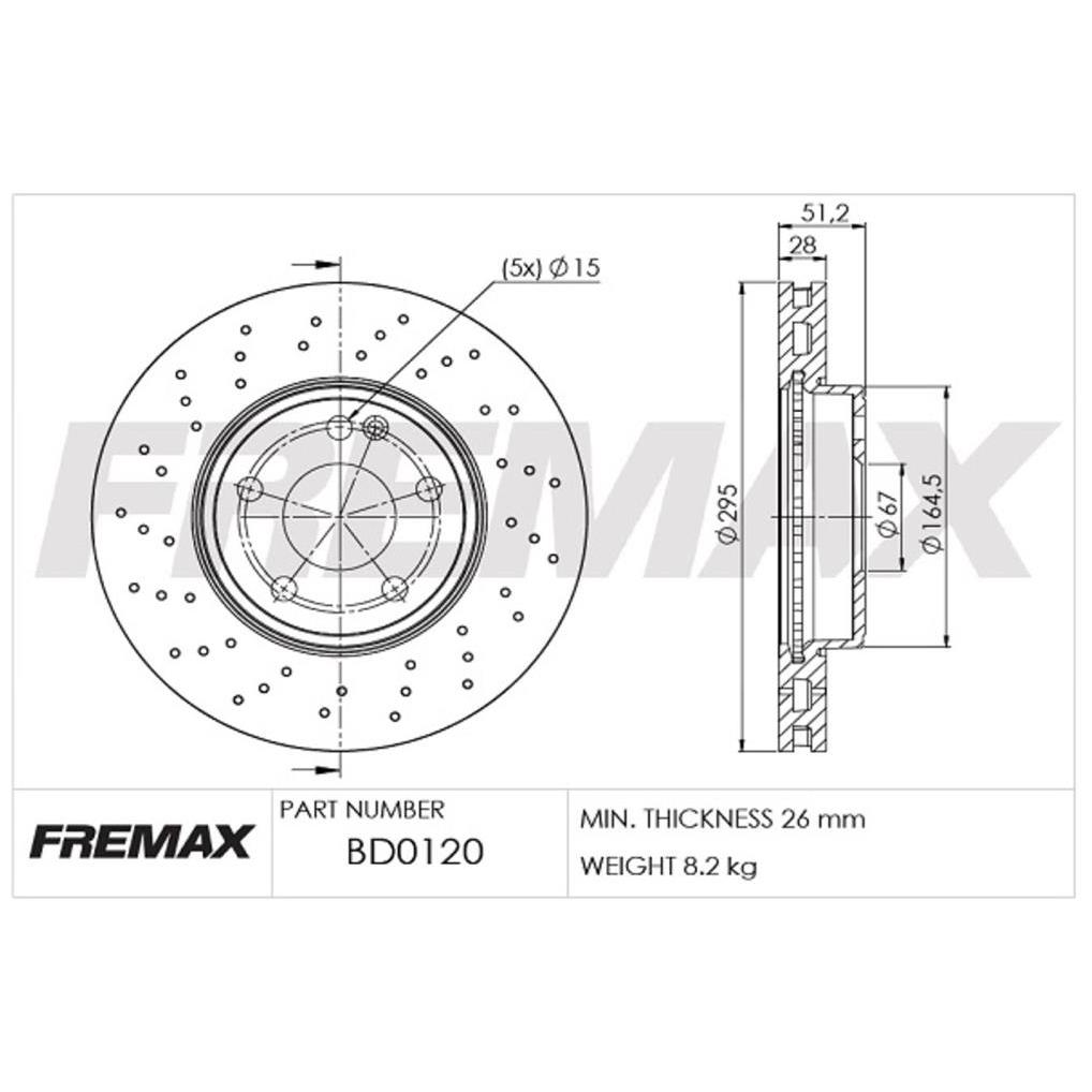 Par de Discos de Freio Ventilado Dianteiro - Fremax - BD0120