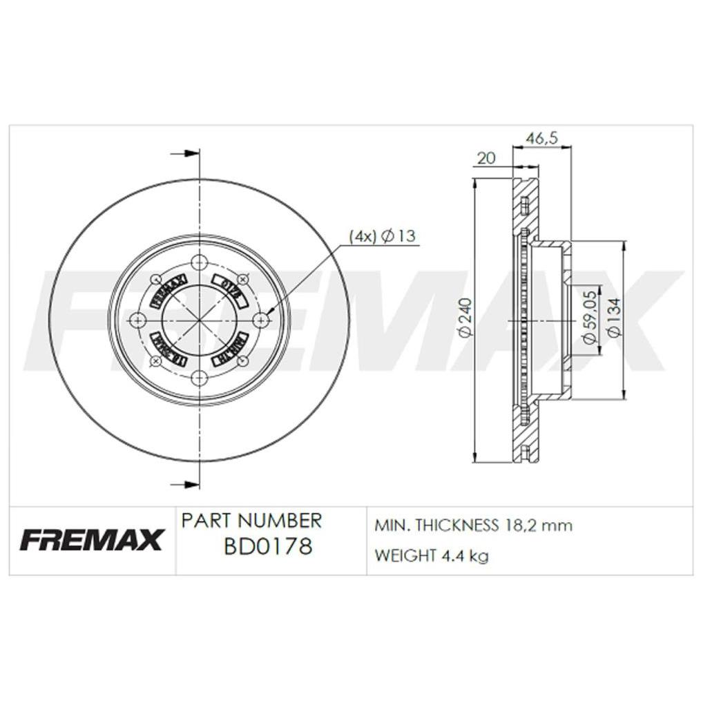 Par de Discos de Freio Ventilado Dianteiro - Fremax - BD0178