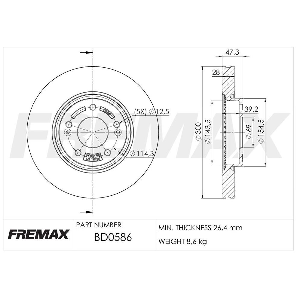 Par de Discos de Freio Ventilado Dianteiro - Fremax - BD0586