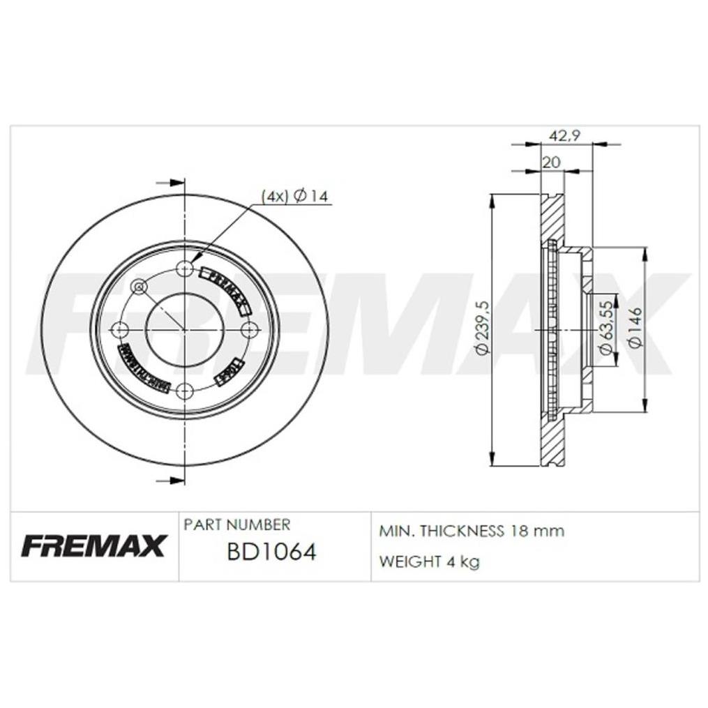 Par de Discos de Freio Ventilado Dianteiro - Fremax - BD1064