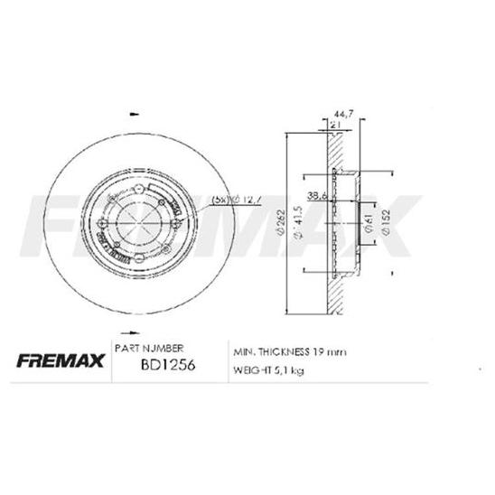 Par de Discos de Freio Ventilado Dianteiro - Fremax - BD1256