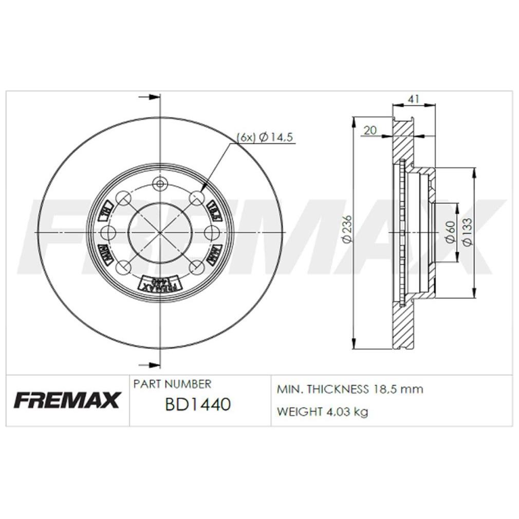 Par de Discos de Freio Ventilado Dianteiro - Fremax - BD1440